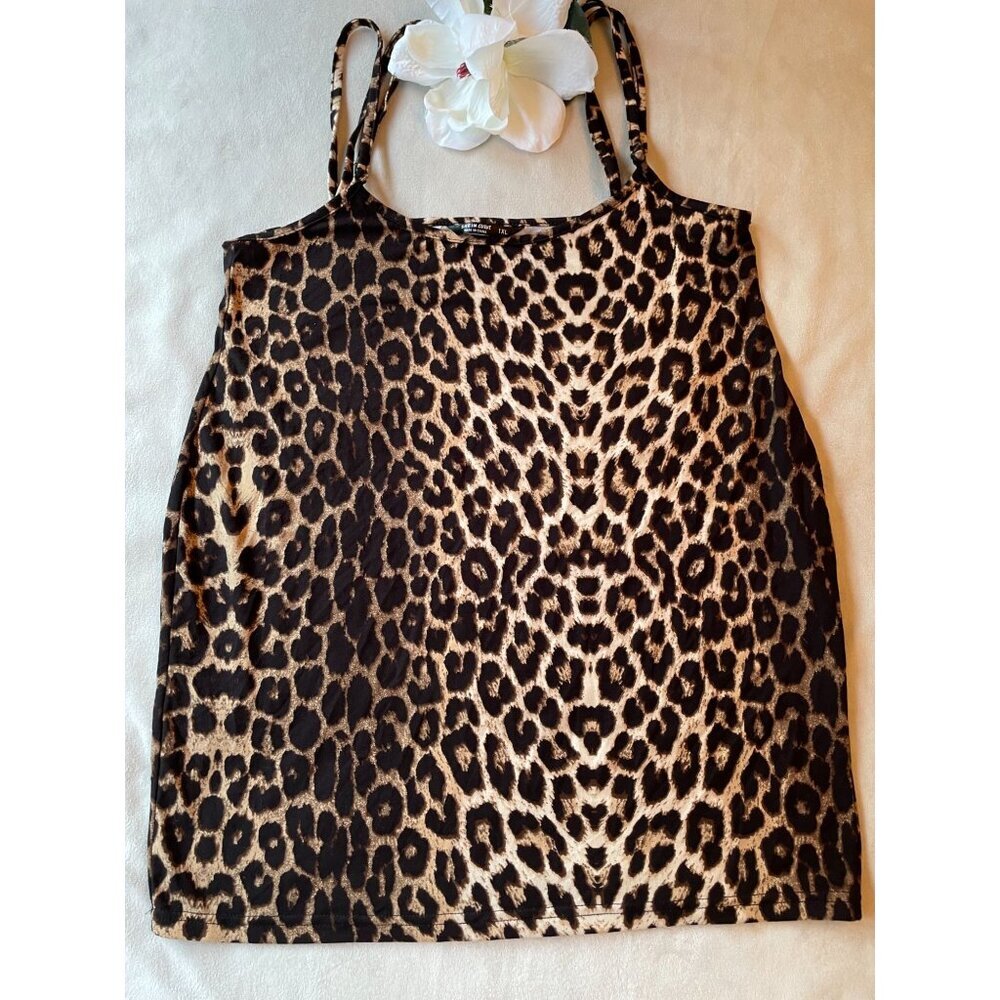 Shein Curve Leopard Print Sleeveless Top 1XL Fall Trend
